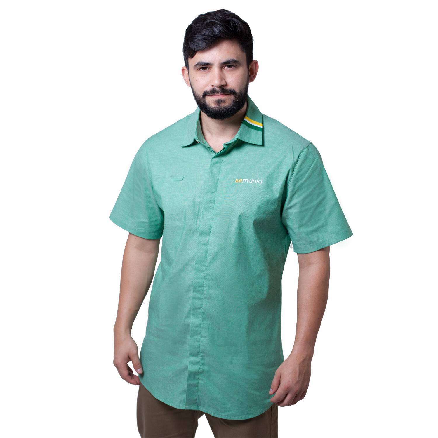 CAMISA GERENTE BR MANIA MANGA CURTA MASCULINA 1 CAMISA GERENTE BR MANIA MANGA CURTA MASCULINA
